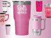 Pink Travel Coffee Cups For Breast Cancer Awareness